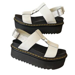 Dr. Martens White and Black Platform Sandals